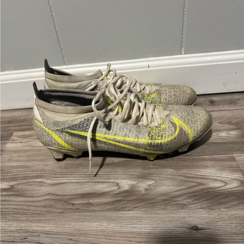 Nike Mercurial Soccer Cleats in Gray and Yellow